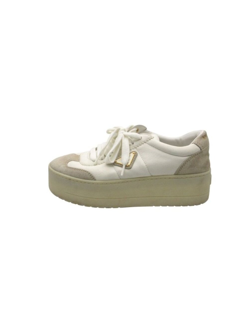 Prada Sneakers Downtown Triangle Logo Plate Nappa Leather Suede Platform Shoes